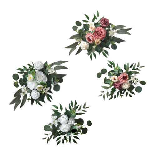 Wedding Decorative Swag Artificial Flower Swag-Bean paste color 1