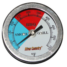 2' Stainless Steel BBQ Grill Thermometer with Clear Dial and Waterproof Smoker Temperature Gauge