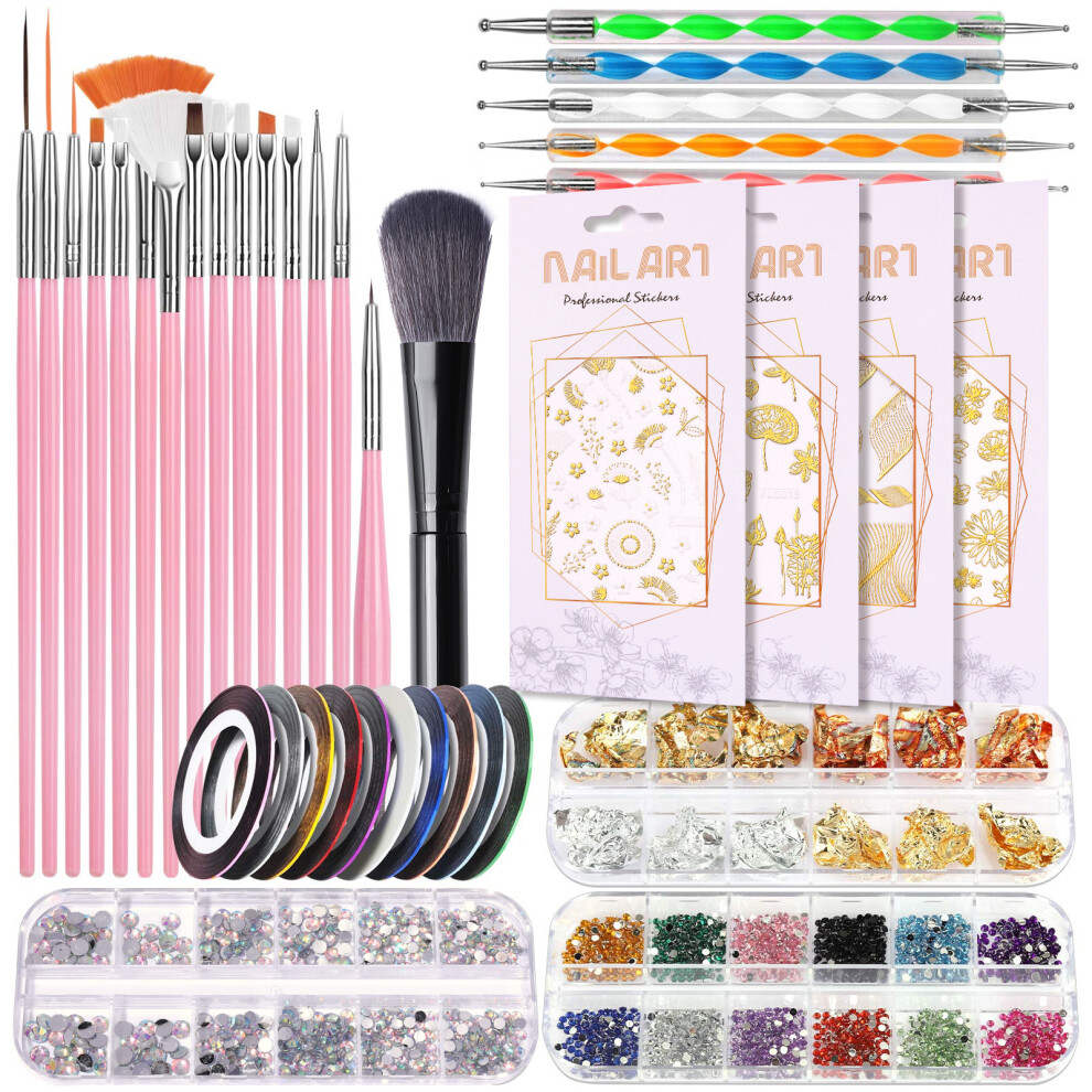 Achieving Salon-quality Nail Art Has Never Been Easier With Our Complete Kit, Equipped With High-quality Nail Art Brushes, 3D Nail Art Decorations, A