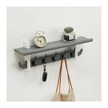 WallMounted Coat Rack Wooden Holder And Hooks, Clothes Organizer, SpaceSaving Shelves, Style 10 And Style 6