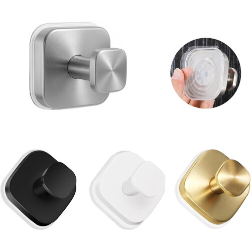 Stainless Steel Suction Hook for Bathroom Kitchen Use, White Finish, Waterproof, Rustproof Wall Hook 2