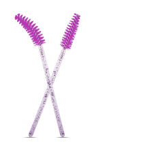 50 stk. krystallblå vippebørster, engangsbruk og perfekte for bruk med vippeextensions eller mascara, med et bøybart børstehode og
