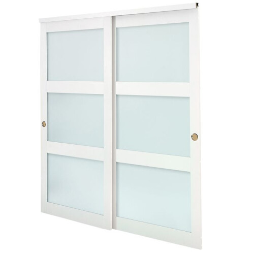 Kledingkast schuifdeur - DUOKU - BL5-72 - Wit - Matglas 3 panelen - 18292032 mm