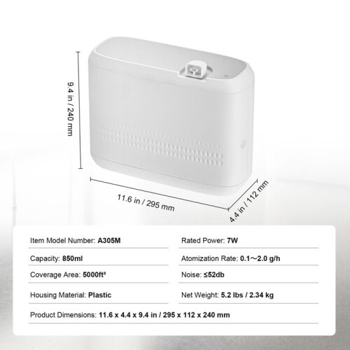 Diffuseur de parfum - DUOKU - HVAC-Duoku - 850 ml - Couvre 464,5 m² - Conception sans eau 1