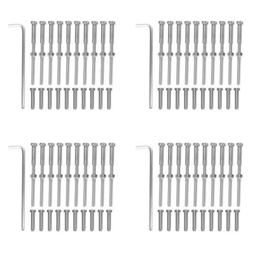 Stemball Swage and Invisible Hex  Threaded Stud Tension End Fitting Terminal Combination Pack 40 Pairs