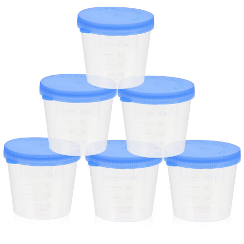 Sample Cups 50 Pcs With Leakproof Lids, 40ml Graduated Plastic Pee Cups For Testing, Suitable For Women