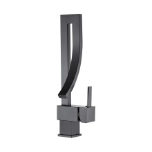 360 Swivel Faucet Gold Tabletop Basin Hot and Cold Water Mixing Faucet Modern Kitchen Sink Waterfall Faucet G3/8 Nero