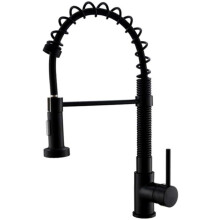 Spring Style Kitchen Faucets Black PullOut Brass Kitchen Tap With Swivel Spout Hot And Cold Water Sink Mixer