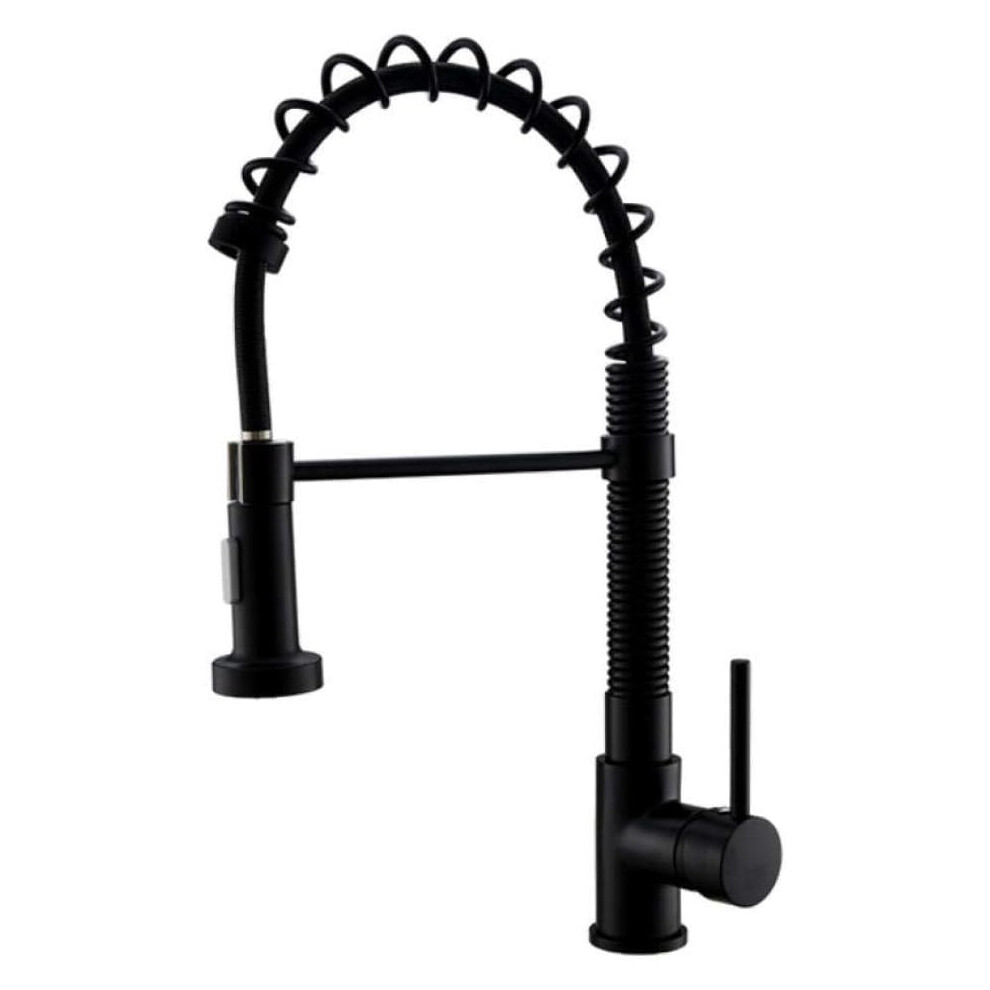 Spring Style Kitchen Faucets Black Pullout Brass Kitchen Tap With Swivel Spout Hot And Cold Water Sink Mixer 9094768895351