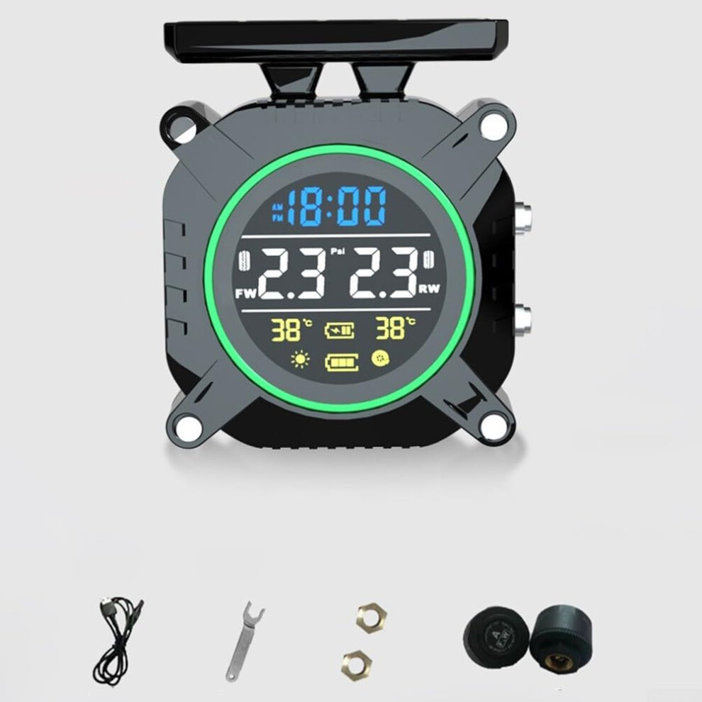 Tpms For Motorcycles Real Time Data Transmission, Weatherproof Build, Comprehensive Safety Alerts Green 9094768895481