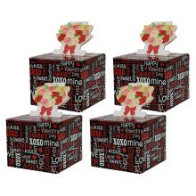 4pcs Valentine's Day Cash Gift Box with Pull-Bouquet style