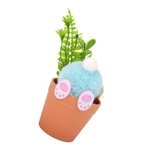 Artificial Potted Plant with Rabbits For Table-light green