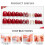 Διάφορα μεγέθη περιλαμβάνονται Χριστουγεννιάτικα νύχια press-on, κοντά τετράγωνα 2