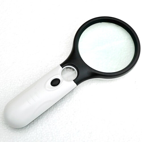 Magnifying glass with LED light 3X + 45X (Black/White)