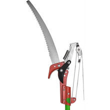 Manual Pole Saw with Detachable 4m Extension, Hardness Blade Tree Pruner for Branch Cutting