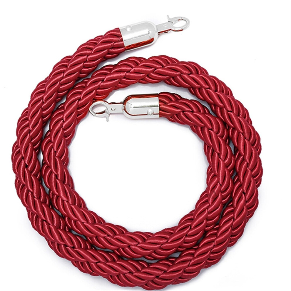 Crowd Control Stanchion Rope 1.5M Red Velvet Queue Barrier With Hooks For Hotel Theater Events 9094768896532