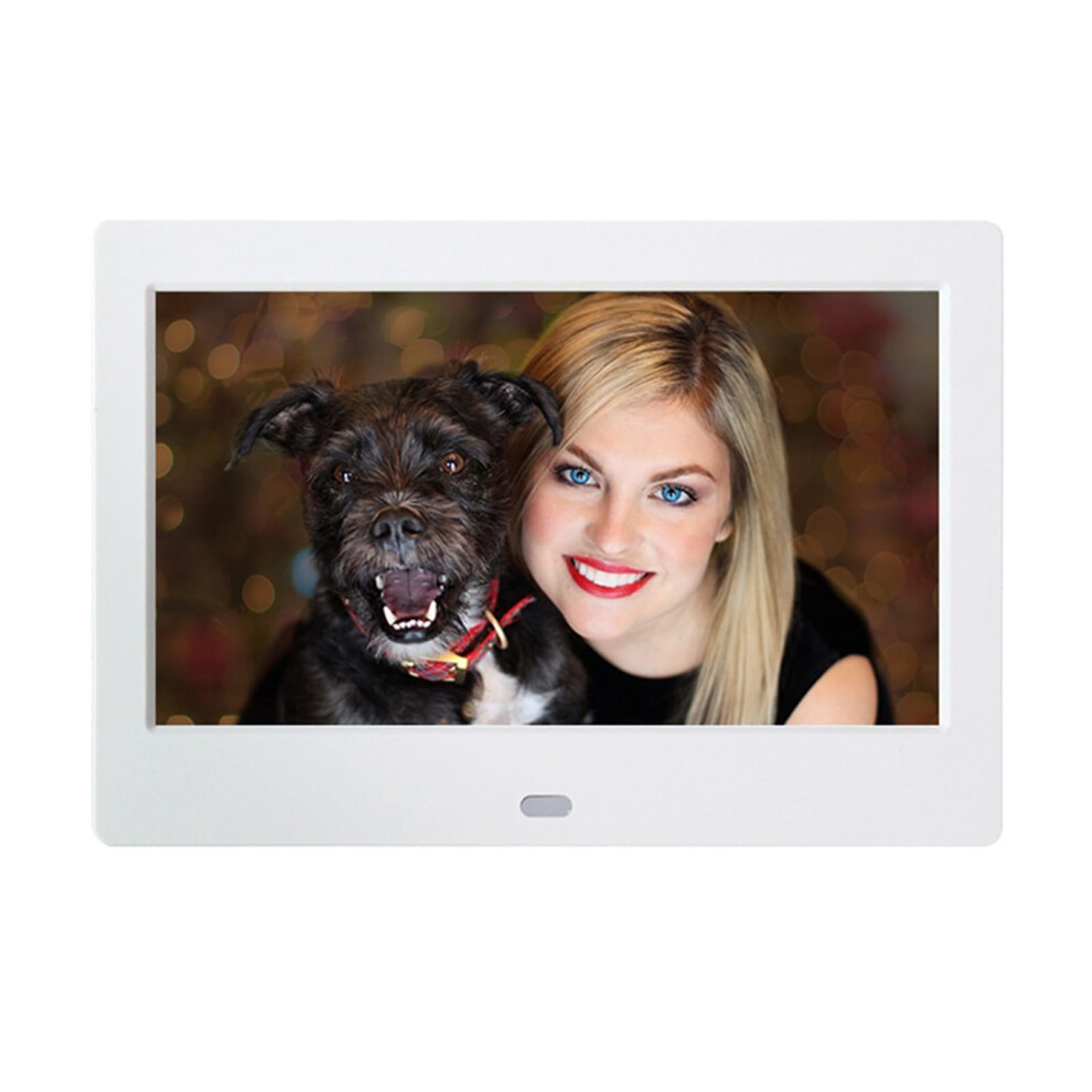 7 Inch Hd Digital Photo Frame With Music Slideshow And Memory Card Support White 9094768897577