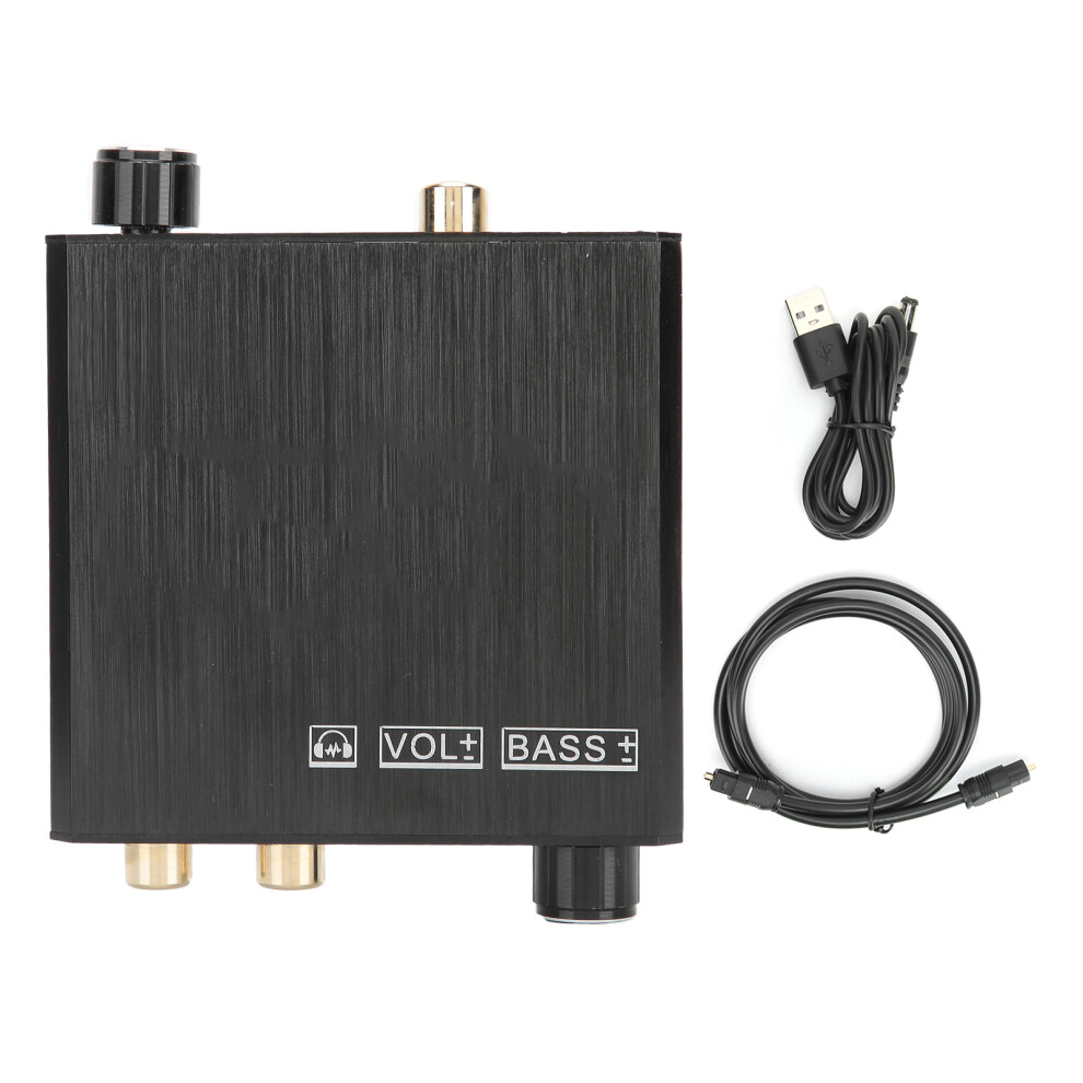 Noise Reduction Dac Converter With Volume Knob, Bass Adjustable Digital Audio Adapter For Headphone Amp And Rca Output, Anti Interference Metal Shell 9138057404227