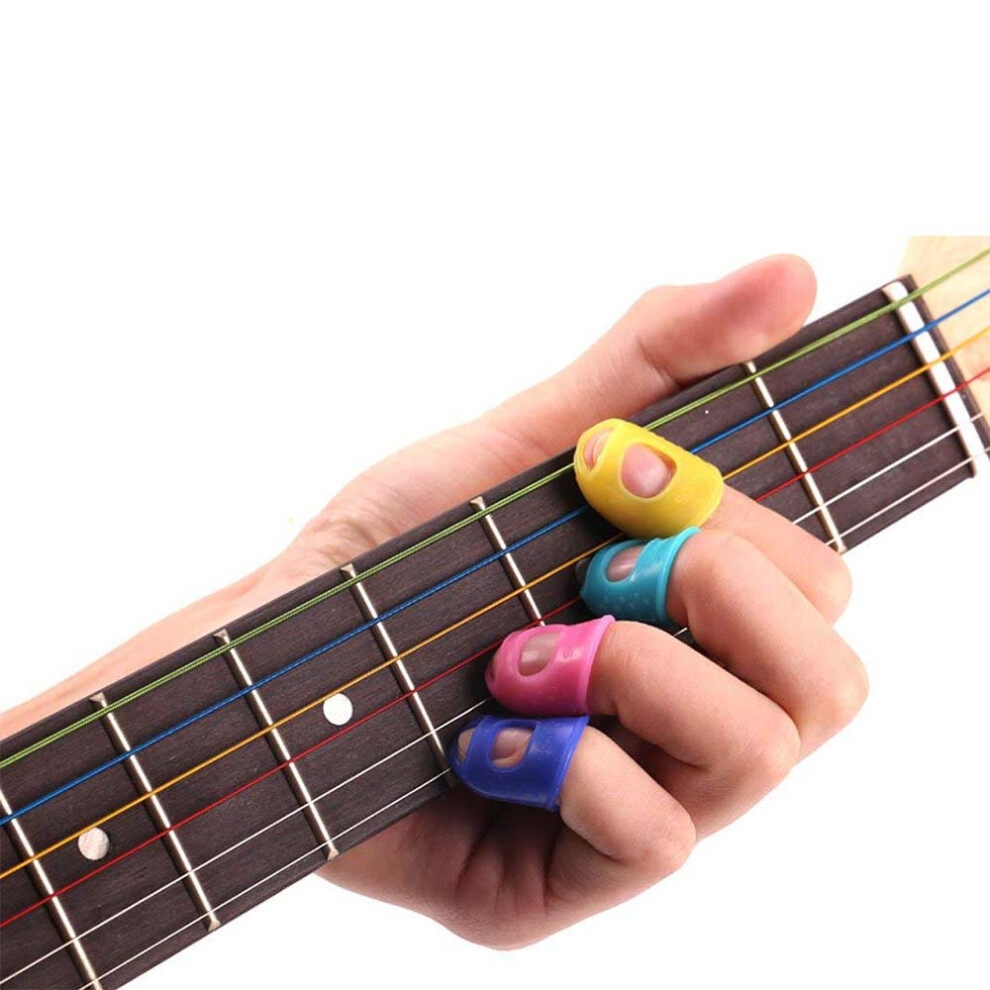 String Instrument Fingertip Protectors, Silicone Guitar Finger Guards with Multi-color Options for Reusable and Durable Protection, Comfortable Appli