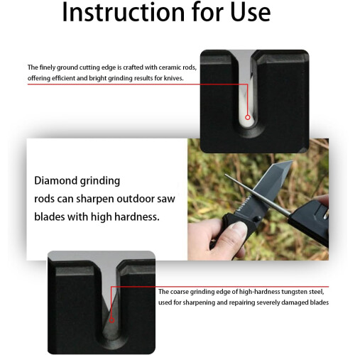 Knife Sharpener with Whetstone for Quick Edge Sharpening, Compact Pocket Design for Outdoor and Kitchen Use 1
