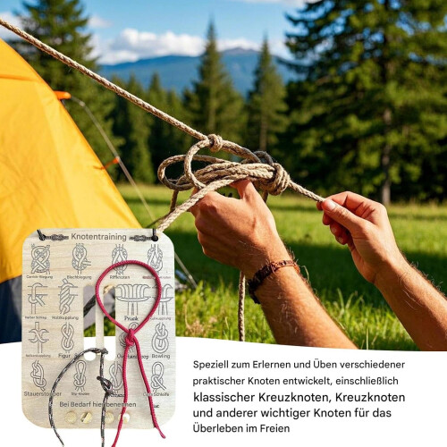 Knot Training Board Portable Quick Tie Tool, Learn Knot Training Board For Camping Outdoors And Climbing 1