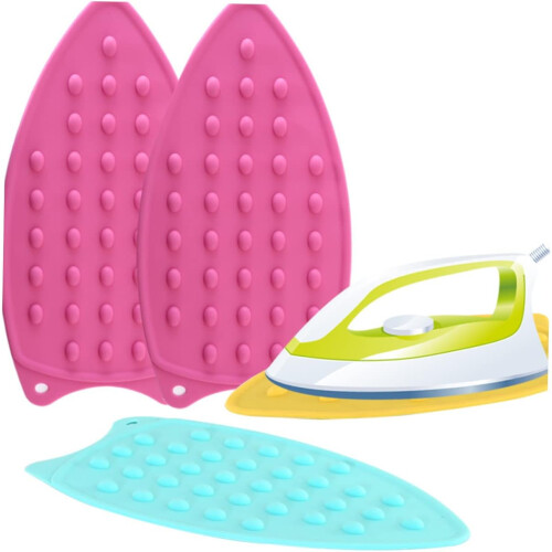 Ironing Pad 2Pack Thick HeatResistant NonStick Silicone Insulation Pad for Dining Table Pink 2