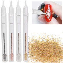 4pcs Nail Art Dotting Pen Set - 1.2mm Metal DIY Manicure Tools