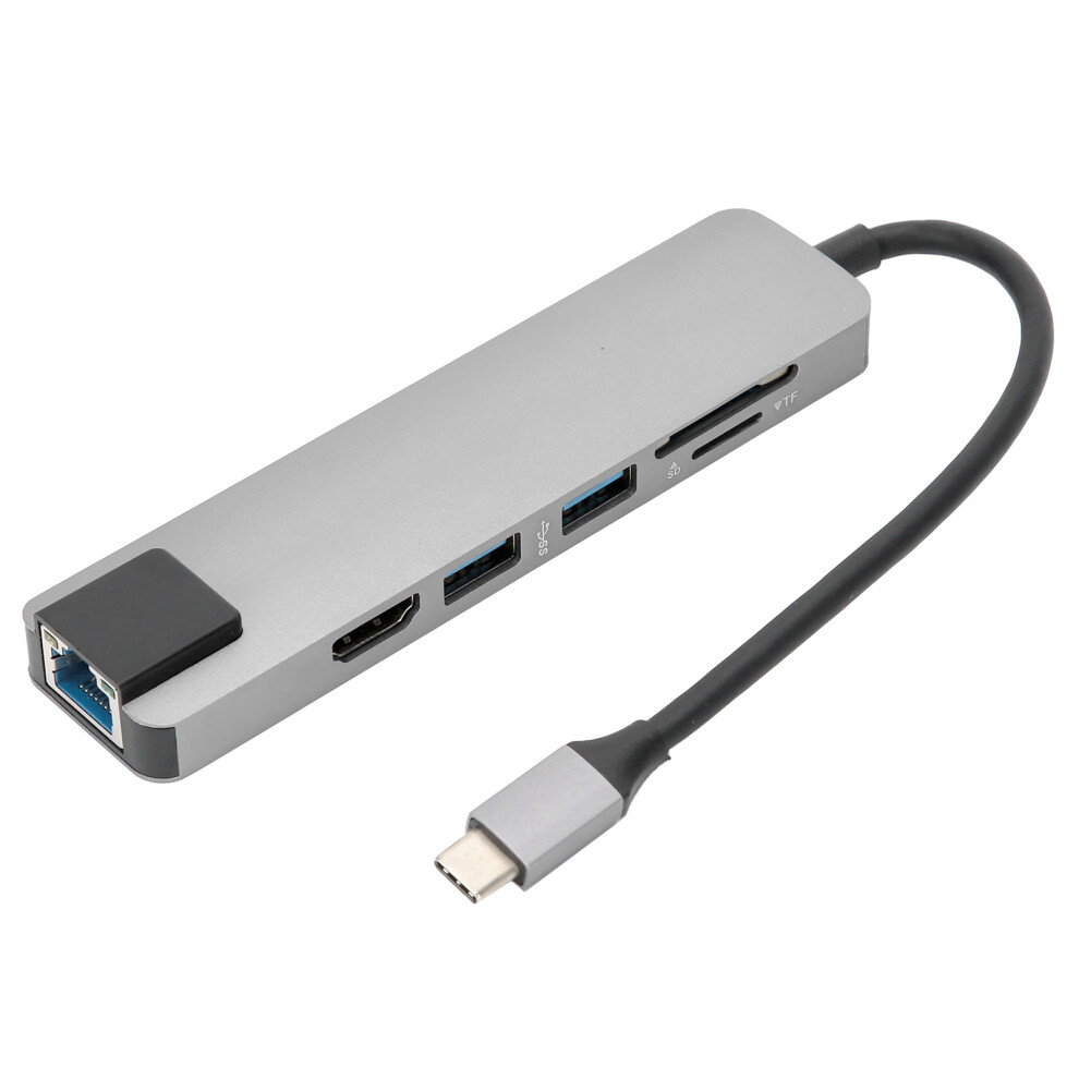 Usb C Hub With Seamless Hdmi Output, Multiport Adapter For Lightning-Fast Data Transfer, Card Reader, And Reliable Ethernet Connection, Portable Gray 9773935290099