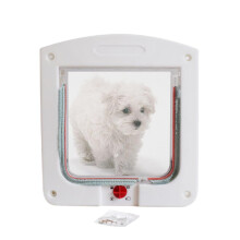 Small Cat Flap 4Way Locking Weatherproof Wall Mount White A For Bedroom Basement Garage Apartments Pet Owners