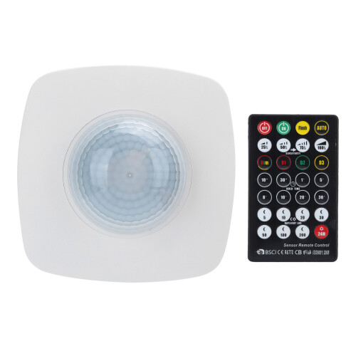 Controle de iluminação sem esforço com sensor de presença de teto, interruptor com sensor de movimento PIR para diversas aplicações e ajuste de 1