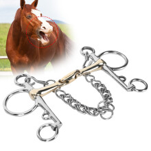 Stainless Steel Pelham Horse Bit with Silicon Brass Connector, 4cm Mouth