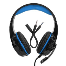 Căști de gaming pentru PS4/Xbox, difuzoare de 50 mm cu design confortabil, cupe pentru urechi iluminate cu LED pentru o experiență captivantă