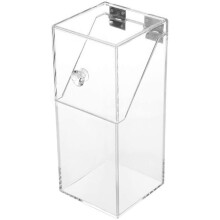 Organizator cosmetic transparent pentru vanitate, depozitare multifuncțională cu capac cu balamale, suport acrilic pentru pensule de machiaj pentru