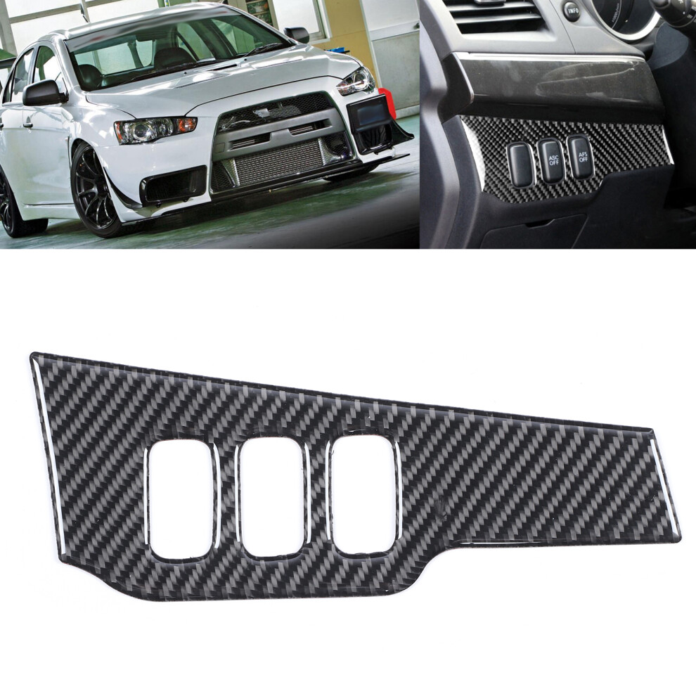 Carbon Fiber Headlight Switch Button Cover For Mitsubishi Lancer 2008-2016 3141379534837