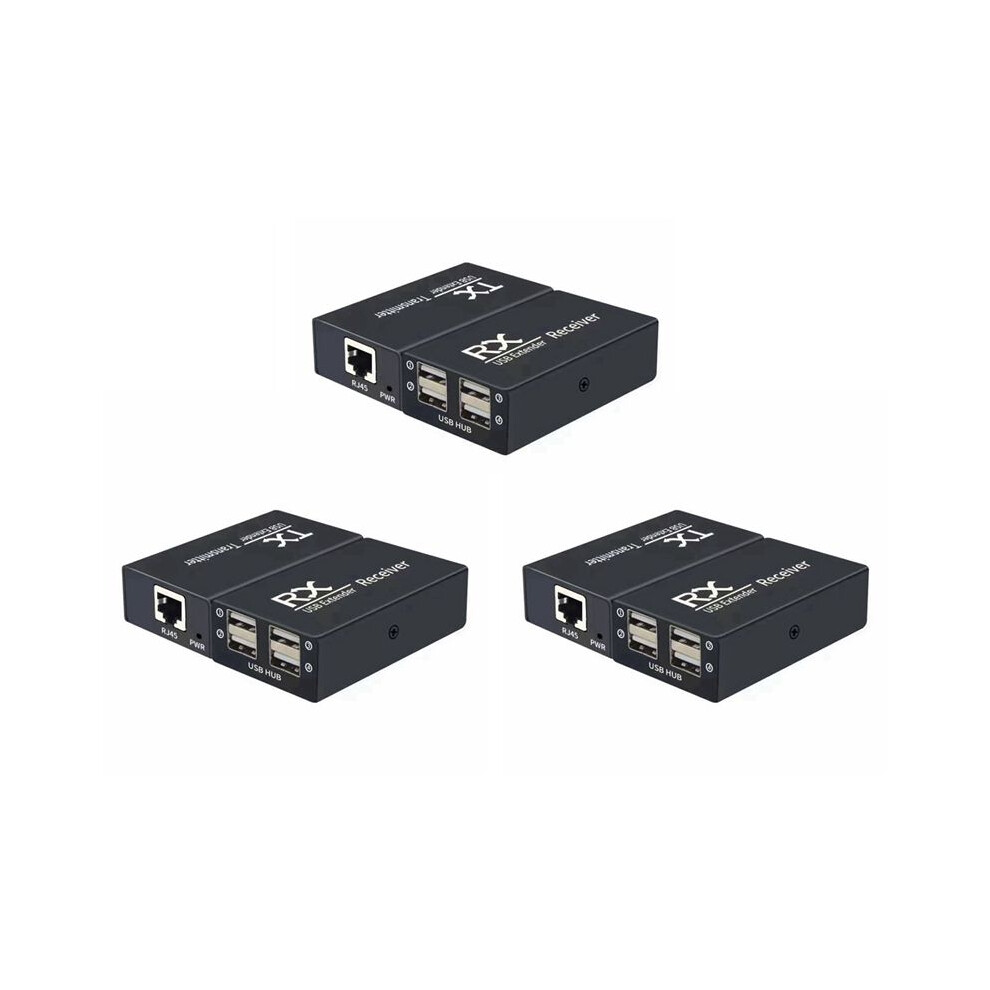 3X 120M USB Extender 4 Port USB1.1 Hub Extender over RJ45 Ethernet USB UTP Extension Transmitter Receiver-US Plug-image-OPC-PQBVBW8-NEW