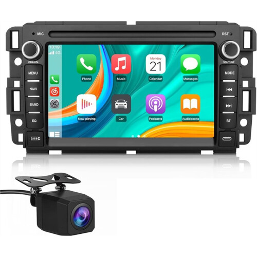 For  Silverado  Sierra Yukon 2007-2013 Android 13 CarPlay Touch Central Control Screen  Unit with Camera