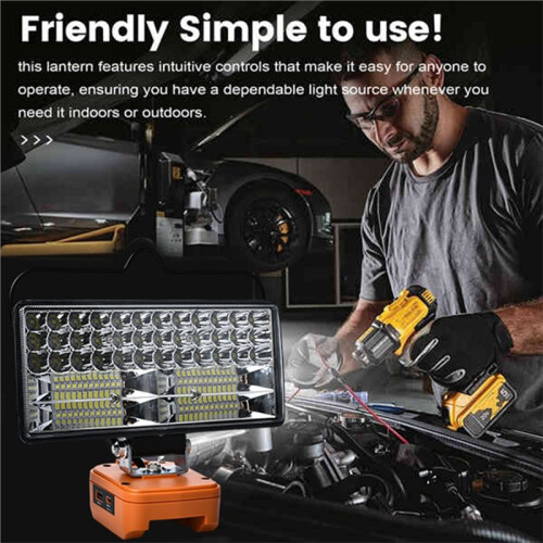 Led Light for  20V 4-Pin Battery 8 Inch USB Spotlight Outdoor Work Fish Work Light Handheld Emergency Tool Lamp 1
