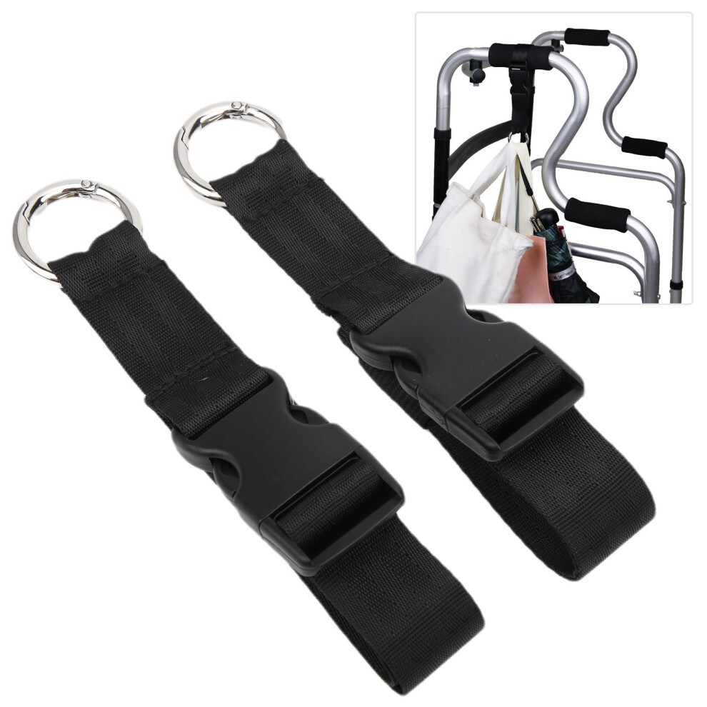 Adjustable 2Pcs Round Stroller Hooks and Organizer Clips for Wheelchair