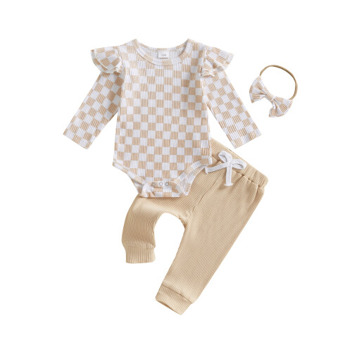 (12-18M, Khaki) Completo autunnale per 3 pezzi.