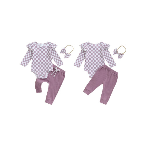(6-9 Months, Purple) Completo autunnale per 3 pezzi. 1