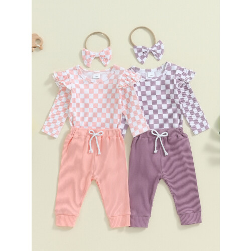 (3-6 Months, Pink) Completo autunnale per 3 pezzi. 2