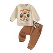 (2-3 Years, Beige) Ensemble Halloween garçon : sweat-shirt ghost + pantalon de survêtement
