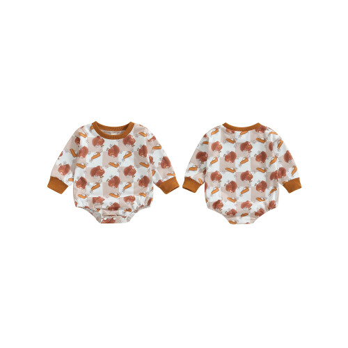 (3-6 Months, Brown) Ολόσωμες Φόρμες Μακρυμάνικες Ρούχα Ευχαριστιών 1