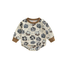(0-3 Months, Brown) Romper Buachaill Leanbh, Culaith Muineál Criú Fada le Prionta Puimcin, Éadaí Fómhair, Oíche Shamhna