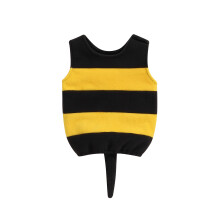 (0-6 Months, Yellow) Costum Halloween albină copii, maiou dungi clasic cu aripi și coadă, cosplay petrecere, ținută sărbătoare.