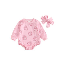 (12-18 Months, Pink) Weihnachts-Jumpsuit für Babys und Stirnband