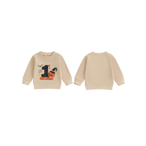 (12-18 Months, Khaki) Sudadera de Halloween cuello redondo. 1