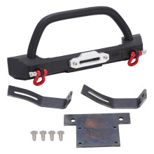 Bara de protecție frontală metalică pentru troliu RC Crawler, cârlige de remorcare, lumini LED, telecomandă, troliu electric, rezistent la