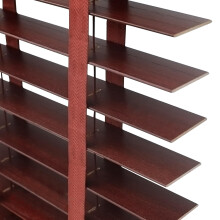 Real Wood Venetian Blinds, 2Inch Slats, Cordless, Brown Red, 70x150 cm, Wooden Blackout Shades for Bedroom Bathroom Kitchen