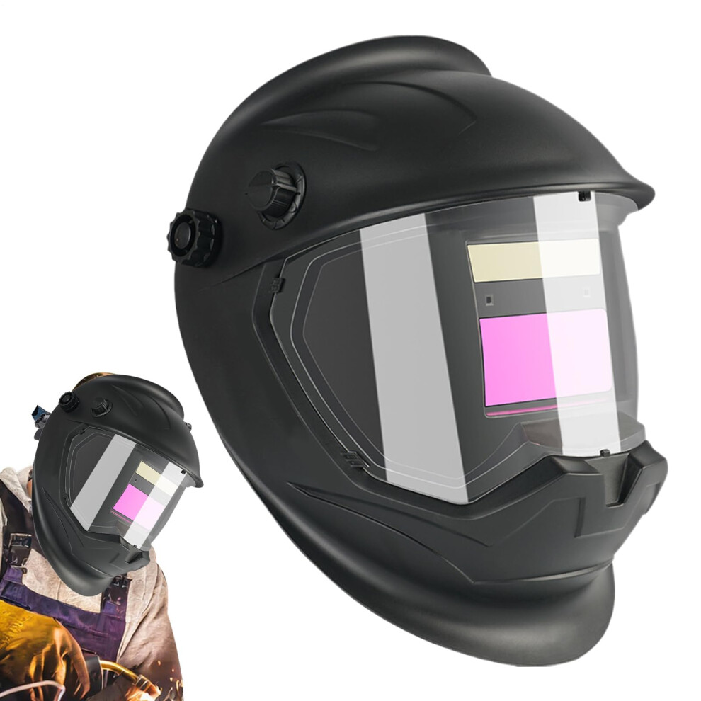 Auto Darkening Welding Helmet, Solar Powered, Adjustable Headgear For Metal Fabrication Plasma Cutting, Mig/Tig 9187378476260